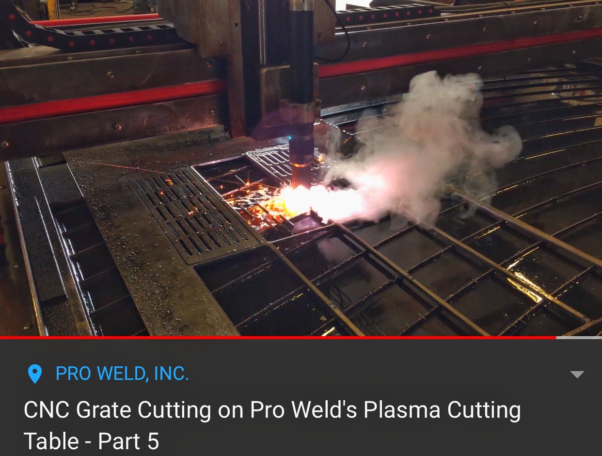 Pro Weld, Inc. ⌁ Metal Cutting with CNC Plasma Cutting Water Table