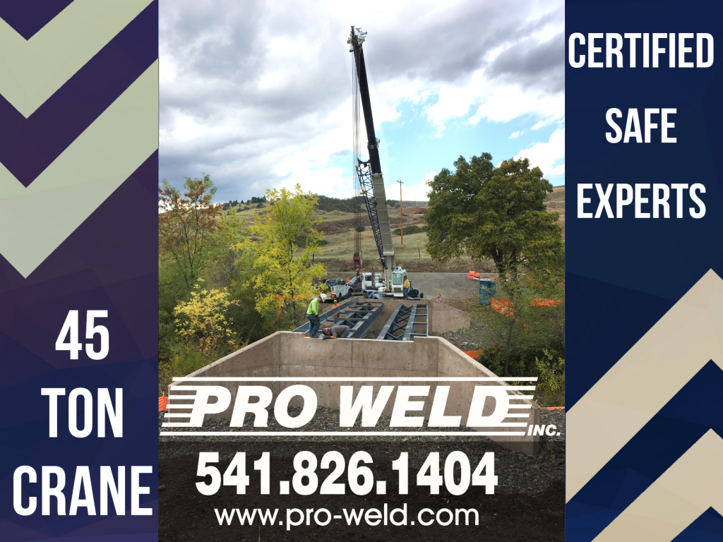 Certified crane and rigging services provided by Pro Weld.