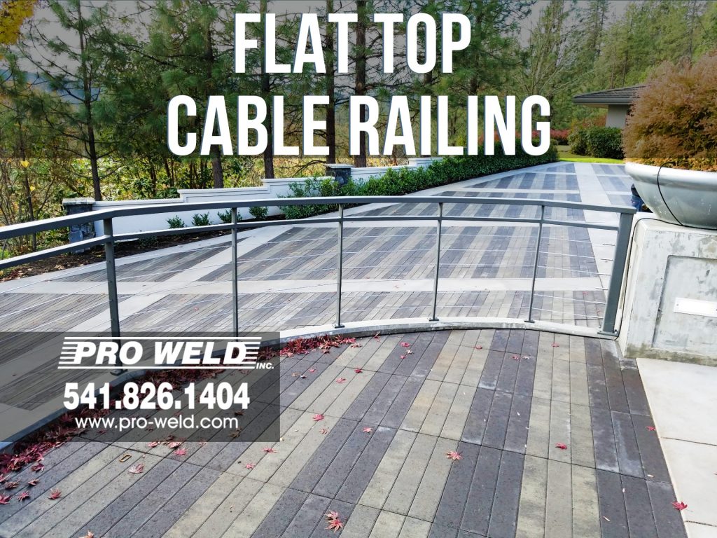 Steel flat top cable handrail for maximized visibility 